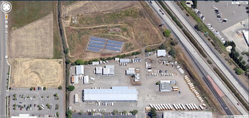 Aerial of Corp Yard Solar Panels